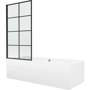MEXEN/S - Cube obdĺžniková vaňa 170 x 80 cm s panelom + vaňová zástena 70, čierna vzor 550517080X9307017077 vyobraziť