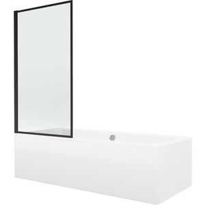 MEXEN/S - Cube obdĺžniková vaňa 170 x 80 cm s panelom + vaňová zástena 80, čierna vzor 550517080X9308017070 vyobraziť