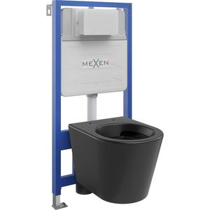 MEXEN/S - WC predstenová inštalačná sada Fenix Slim s misou WC Rico, čierna mat 6103372XX85 vyobraziť