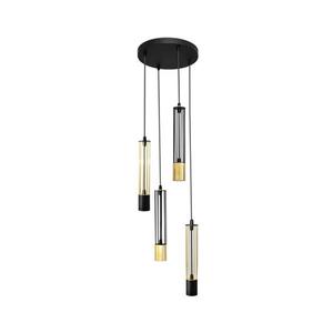 LED Luster na lanku BARS 4xGU10/4, 8W/230V čierna/zlatá W-KD 1115/4 BK+GO MIX vyobraziť