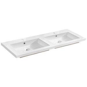 Dvojité keramické zapustené umývadlo Spirit 120 cm biele vyobraziť