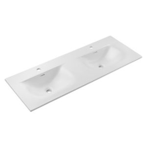 Dvojité keramické umývadlo Sky1 120 cm matné biele vyobraziť