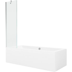 MEXEN/S - Cube obdĺžniková vaňa 170 x 80 cm s panelom + vaňová zástena 50, transparent, chróm 550517080X9505000001 vyobraziť