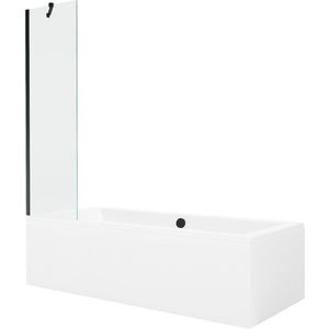 MEXEN/S - Cube obdĺžniková vaňa 170 x 80 cm s panelom + vaňová zástena 50, transparent, čierna 550517080X9505000070 vyobraziť