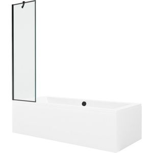 MEXEN/S - Cube obdĺžniková vaňa 170 x 80 cm s panelom + vaňová zástena 50, čierna vzor 550517080X9505007070 vyobraziť