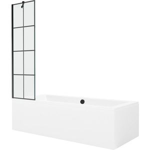 MEXEN/S - Cube obdĺžniková vaňa 170 x 80 cm s panelom + vaňová zástena 50, čierna vzor 550517080X9505007077 vyobraziť
