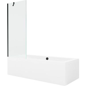 MEXEN/S - Cube obdĺžniková vaňa 170 x 80 cm s panelom + vaňová zástena 70, transparent, čierna 550517080X9507000070 vyobraziť
