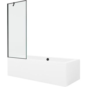MEXEN/S - Cube obdĺžniková vaňa 170 x 80 cm s panelom + vaňová zástena 70, čierna vzor 550517080X9507007070 vyobraziť