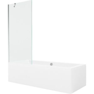 MEXEN/S - Cube obdĺžniková vaňa 170 x 80 cm s panelom + vaňová zástena 80, transparent, chróm 550517080X9508000001 vyobraziť