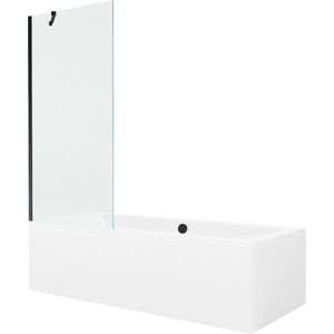 MEXEN/S - Cube obdĺžniková vaňa 170 x 80 cm s panelom + vaňová zástena 80, transparent, čierna 550517080X9508000070 vyobraziť
