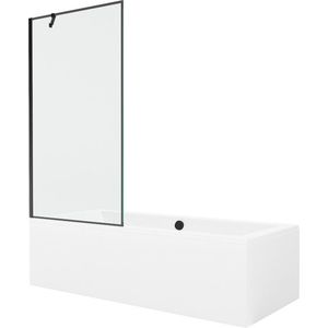 MEXEN/S - Cube obdĺžniková vaňa 170 x 80 cm s panelom + vaňová zástena 90, čierna vzor 550517080X9509007070 vyobraziť