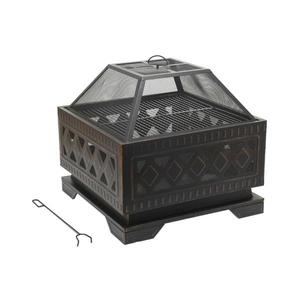Prenosné ohnisko na drevo s roštom čierna/patina 13009 vyobraziť