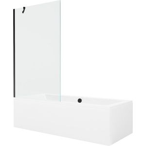 MEXEN/S - Cube obdĺžniková vaňa 170 x 80 cm s panelom + vaňová zástena 100, transparent, čierna 550517080X9510000070 vyobraziť