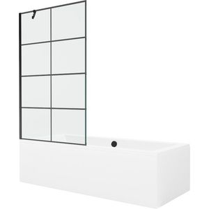 MEXEN/S - Cube obdĺžniková vaňa 170 x 80 cm s panelom + vaňová zástena 100, čierna vzor 550517080X9510007077 vyobraziť