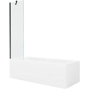 MEXEN/S - Cubik obdĺžniková vaňa 150 x 70 cm s panelom + vaňová zástena 50, transparent, čierna 550315070X9505000070 vyobraziť