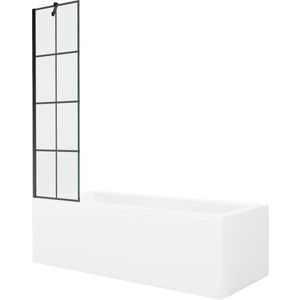 MEXEN/S - Cubik obdĺžniková vaňa 150 x 70 cm s panelom + vaňová zástena 50, čierna vzor 550315070X9505007077 vyobraziť