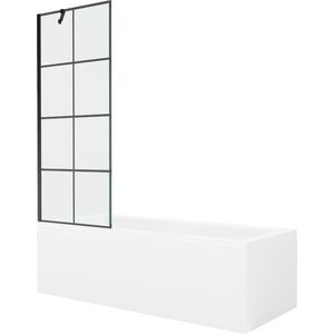 MEXEN/S - Cubik obdĺžniková vaňa 150 x 70 cm s panelom + vaňová zástena 70, čierna vzor 550315070X9507007077 vyobraziť