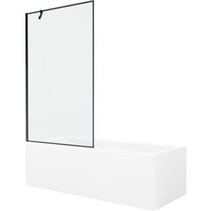 MEXEN/S - Cubik obdĺžniková vaňa 150 x 70 cm s panelom + vaňová zástena 100, čierna vzor 550315070X9510007070 vyobraziť