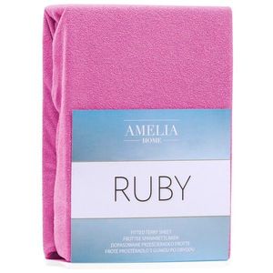 Froté plachta s gumou AmeliaHome Ruby sýto ružová vyobraziť