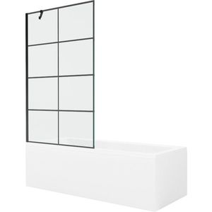 MEXEN/S - Cubik obdĺžniková vaňa 160 x 70 cm s panelom + vaňová zástena 100, čierna vzor 550316070X9510007077 vyobraziť