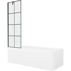 MEXEN/S - Cubik obdĺžniková vaňa 170 x 70 cm s panelom + vaňová zástena 60, čierna vzor 550317070X9506007077 vyobraziť