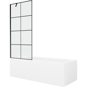 MEXEN/S - Cubik obdĺžniková vaňa 170 x 70 cm s panelom + vaňová zástena 80, čierna vzor 550317070X9508007077 vyobraziť