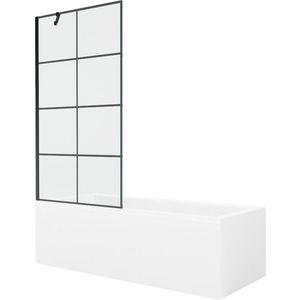 MEXEN/S - Cubik obdĺžniková vaňa 170 x 70 cm s panelom + vaňová zástena 90, čierna vzor 550317070X9509007077 vyobraziť