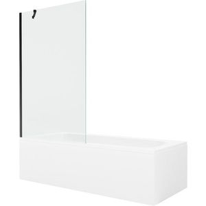 MEXEN/S - Vega obdĺžniková vaňa 170 x 70 cm s panelom + vaňová zástena 100, transparent, čierna 550117070X9510000070 vyobraziť