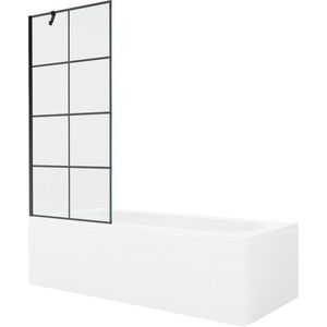 MEXEN/S - Vega obdĺžniková vaňa 170 x 70 cm s panelom + vaňová zástena 80, čierna vzor 550117077X9508007077 vyobraziť
