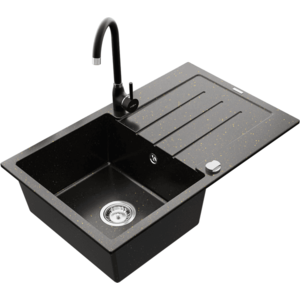 Granitový drez MEXEN BRUNO 79, 5x49, 5 cm zlatý/čierny vyobraziť