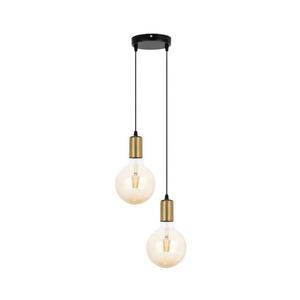 Luster na lanku MIROS 2xE27/60W/230V guľatý čierna/zlatá 0256 vyobraziť