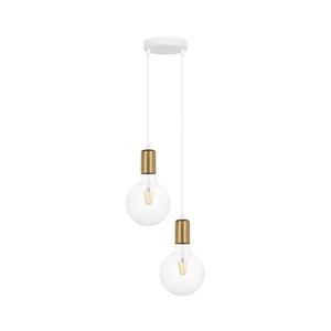 Luster na lanku MIROS 2xE27/60W/230V guľatý biela/zlatá 0201 vyobraziť