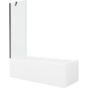 MEXEN/S - Cubik obdĺžniková vaňa 170 x 70 cm s panelom + vaňová zástena 60, transparent, čierna 550317070X9506000070 vyobraziť