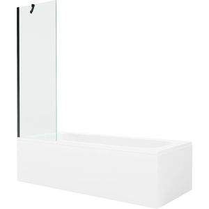 MEXEN/S - Vega obdĺžniková vaňa 150 x 70 cm s panelom + vaňová zástena 60, transparent, čierna 550115070X9506000070 vyobraziť