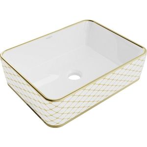 MEXEN - Catia umývadlo na dosku 48 x 37, biela/zlatá vzor 21314809 vyobraziť