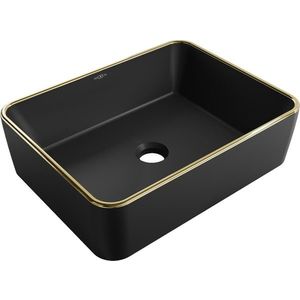 MEXEN - Catia umývadlo na dosku 48 x 37, čierna mat/zlatá linka 21314875 vyobraziť