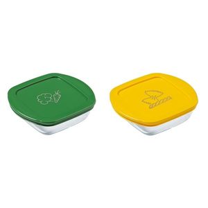 Pyrex Súprava sklenených dóz štvorcových 2 ks, 0, 3 l vyobraziť