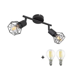Globo - LED Bodové svietidlo XARA 2xE14/6W/230V čierna GL5501+2xVT1928 vyobraziť