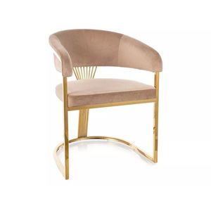 Jedálenská stolička Crown Velvet béžová/zlatá vyobraziť