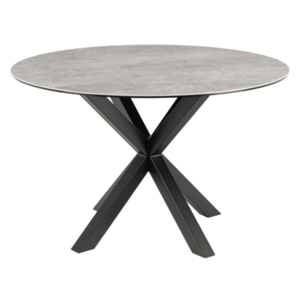 Jedálenský okrúhly stôl Heaven 119 cm sivý mramor/čierny vyobraziť