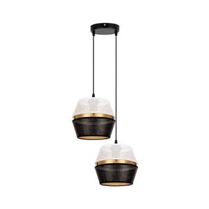 HEXE Luster na lanku PARIS 2xE27/60W/230V biela/čierna/zlatá 0085 vyobraziť