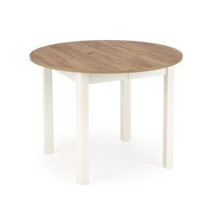 Jedálenský rozkladací stôl RINGO 102/142 cm dub remeselný zlatý/biely vyobraziť