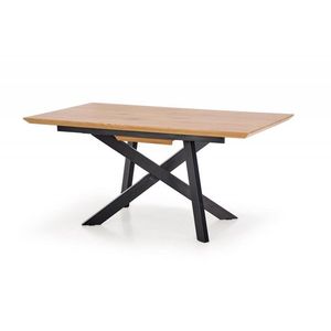 Jedálenský rozkladací stôl Talo 160/200 cm dub remeselný zlatý/čierny vyobraziť