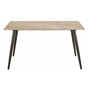 Jedálenský stôl Wicklow 140 cm hnedý mramor/čierny vyobraziť