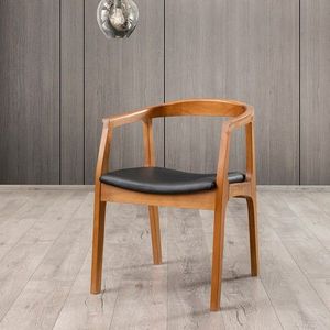Jedálenská stolička Albero z masívu a ekokože orech/čierna vyobraziť