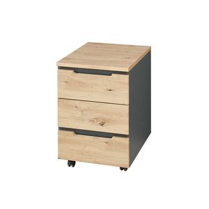 Kancelársky kontajner Brego 17 45 cm so zásuvkami grafit/dub Artisan vyobraziť