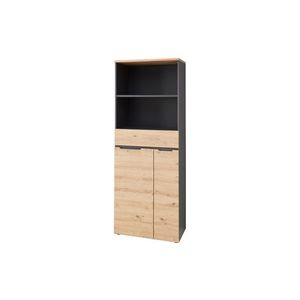 Kancelársky regál Brego 02 75 cm so zásuvkou grafit/dub Artisan vyobraziť