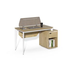 Kancelársky stôl s skrinkou Houseland Profit Max 03 1406 dub/biely vyobraziť