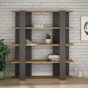 Knižnica Houseland Tita dub prírodný/antracit vyobraziť