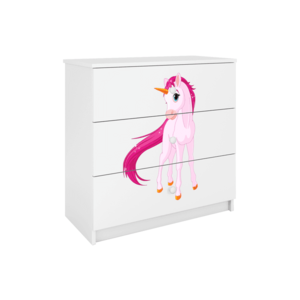 Komoda Babydreams 80 cm jednorožec biela vyobraziť